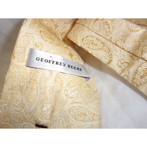 Geoffrey Beene Other - Geoffrey Beene Necktie Yellow Paisley Silk Men's Fashion Dress Tie